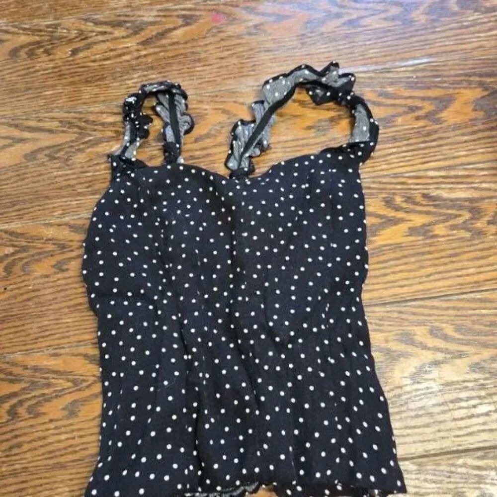 Reformation Black and White Polka Dot Jane Top sz 4